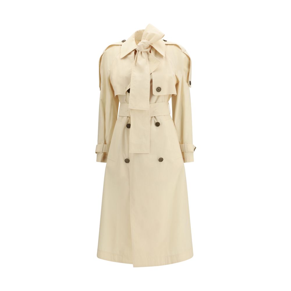 Beige Polyester Trench Coat Burberry