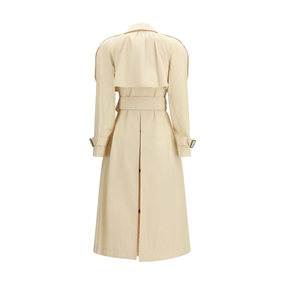 Beige Polyester Trench Coat Burberry