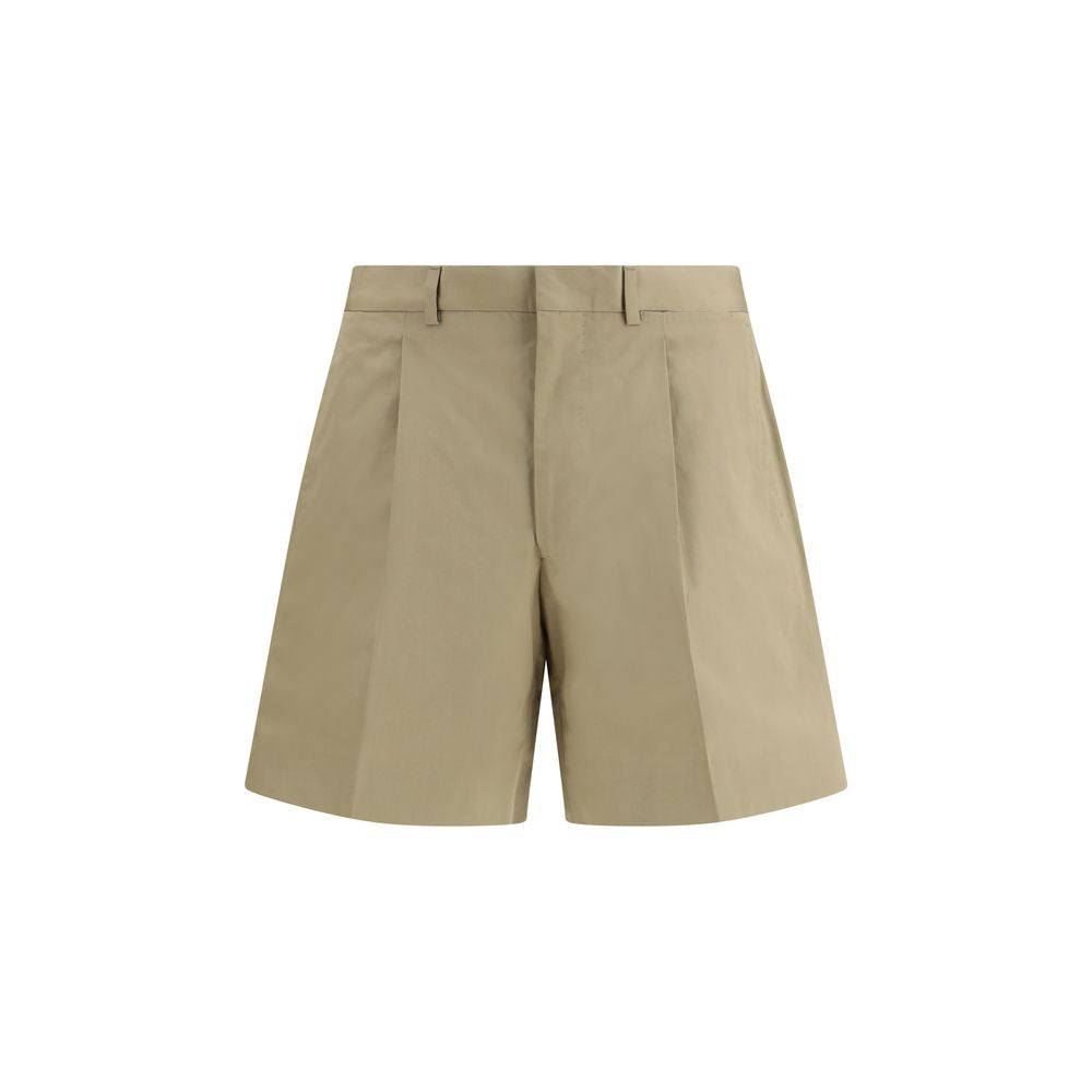 Beige Cotton Bermuda Shorts Prada