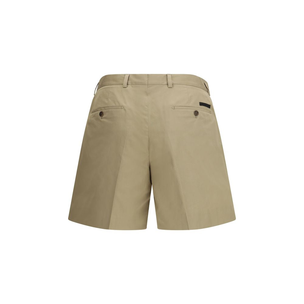 Beige Cotton Bermuda Shorts Prada