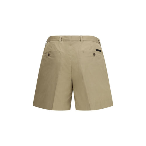 Beige Cotton Bermuda Shorts Prada