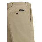 Beige Cotton Bermuda Shorts Prada