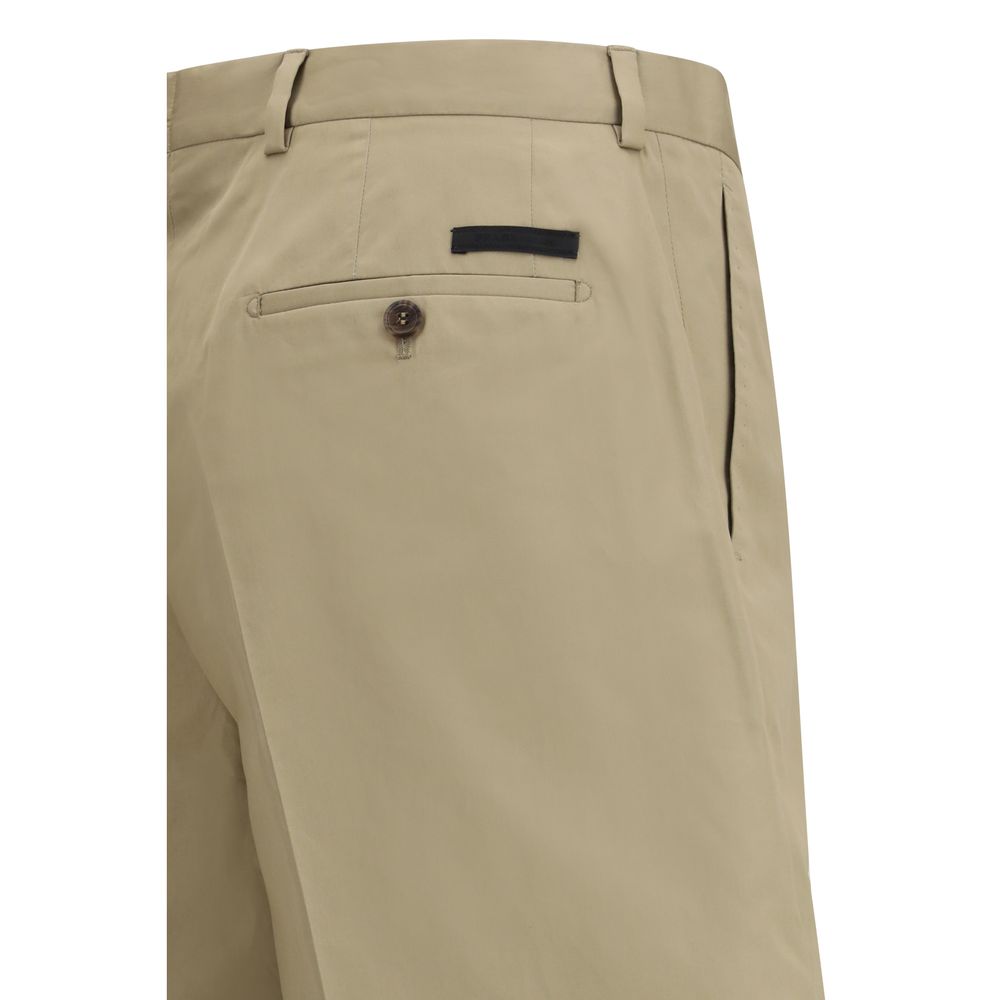 Beige Cotton Bermuda Shorts Prada