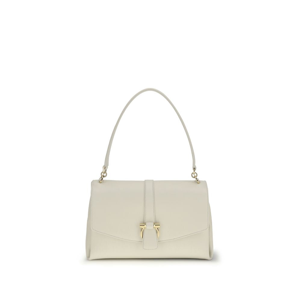 White Calf Leather Bos Taurus Shoulder Bag Ferragamo