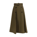 Bicolor Cotton Midi Skirt Burberry
