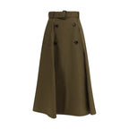 Bicolor Cotton Midi Skirt Burberry