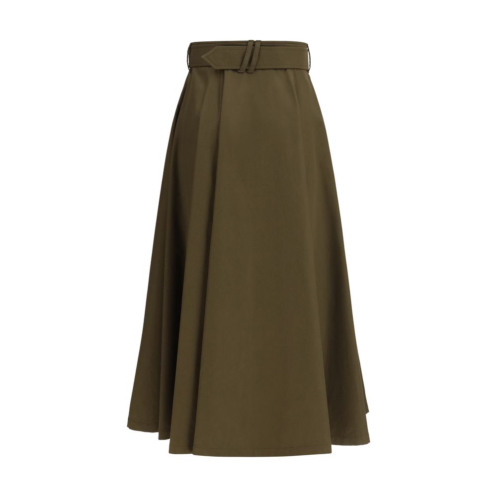 Bicolor Cotton Midi Skirt Burberry