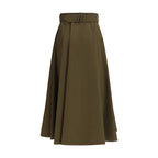 Bicolor Cotton Midi Skirt Burberry