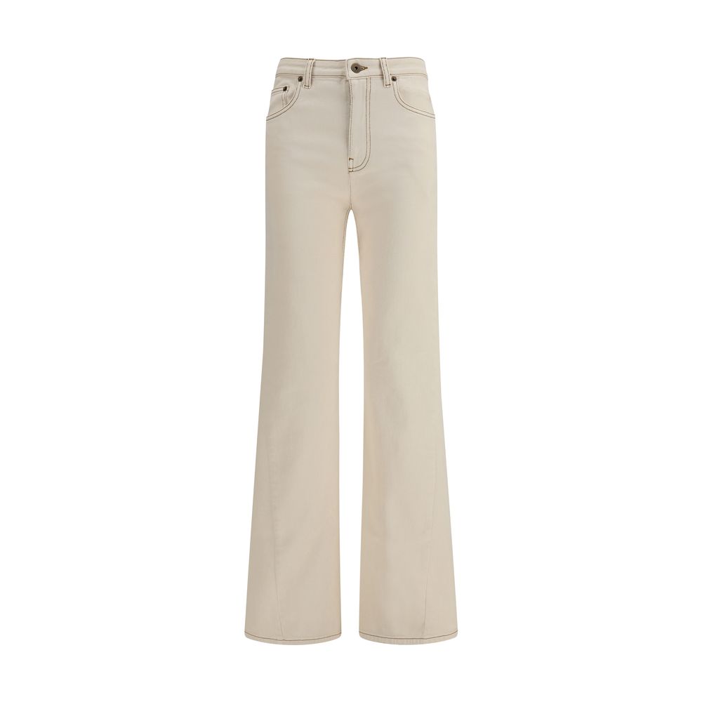 Beige Cotton Bootcut Jeans Burberry
