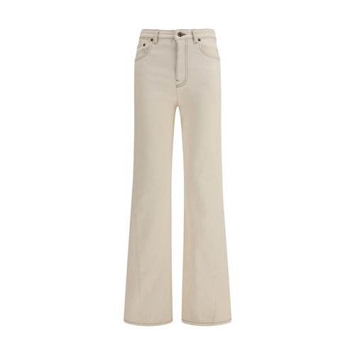 Beige Cotton Bootcut Jeans Burberry