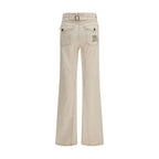 Beige Cotton Bootcut Jeans Burberry