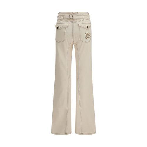 Beige Cotton Bootcut Jeans Burberry