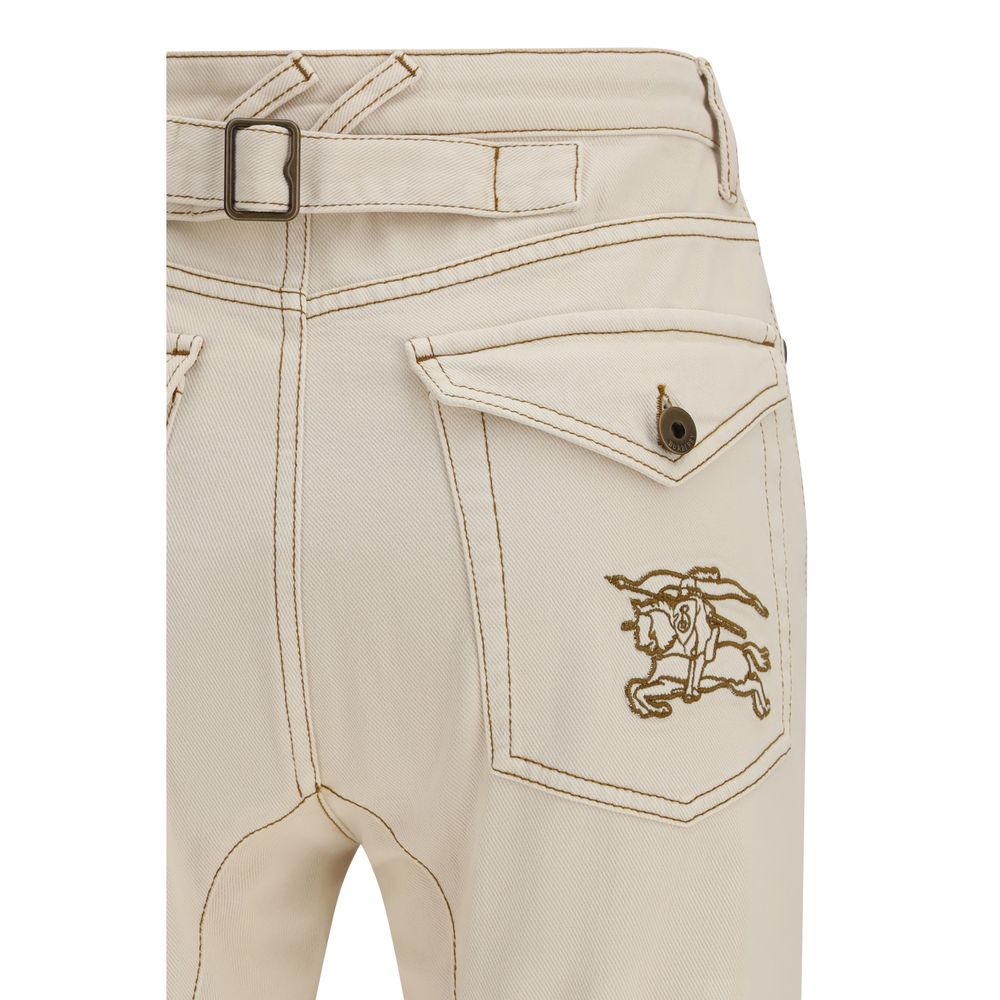 Beige Cotton Bootcut Jeans Burberry