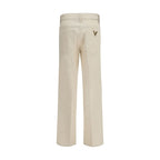 Beige Cotton Flared Jeans Valentino