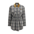 Gray Cotton Casual Dress Miu Miu