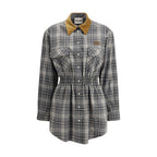 Gray Cotton Casual Dress Miu Miu