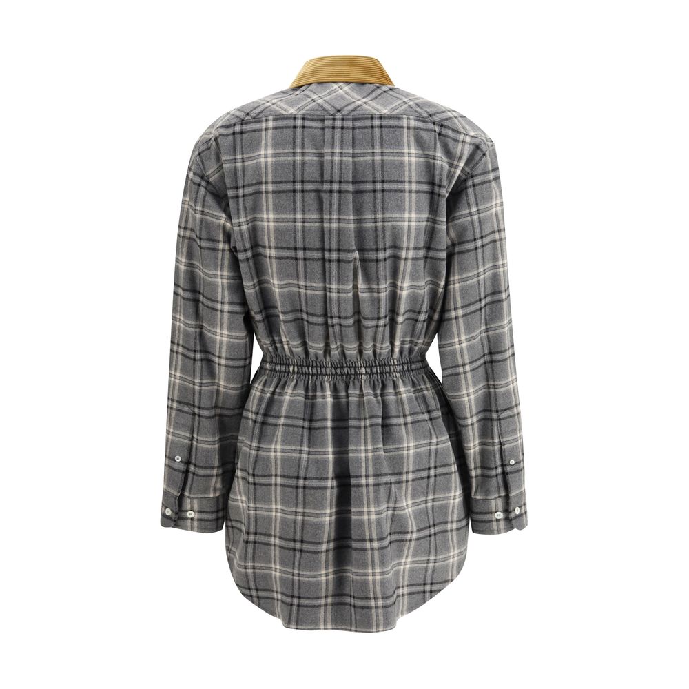 Gray Cotton Casual Dress Miu Miu