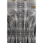 Gray Cotton Casual Dress Miu Miu