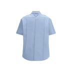 Blue Cotton Shortsleeve Shirt Prada