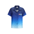 Blue Silk Pattern Shirt Casablanca