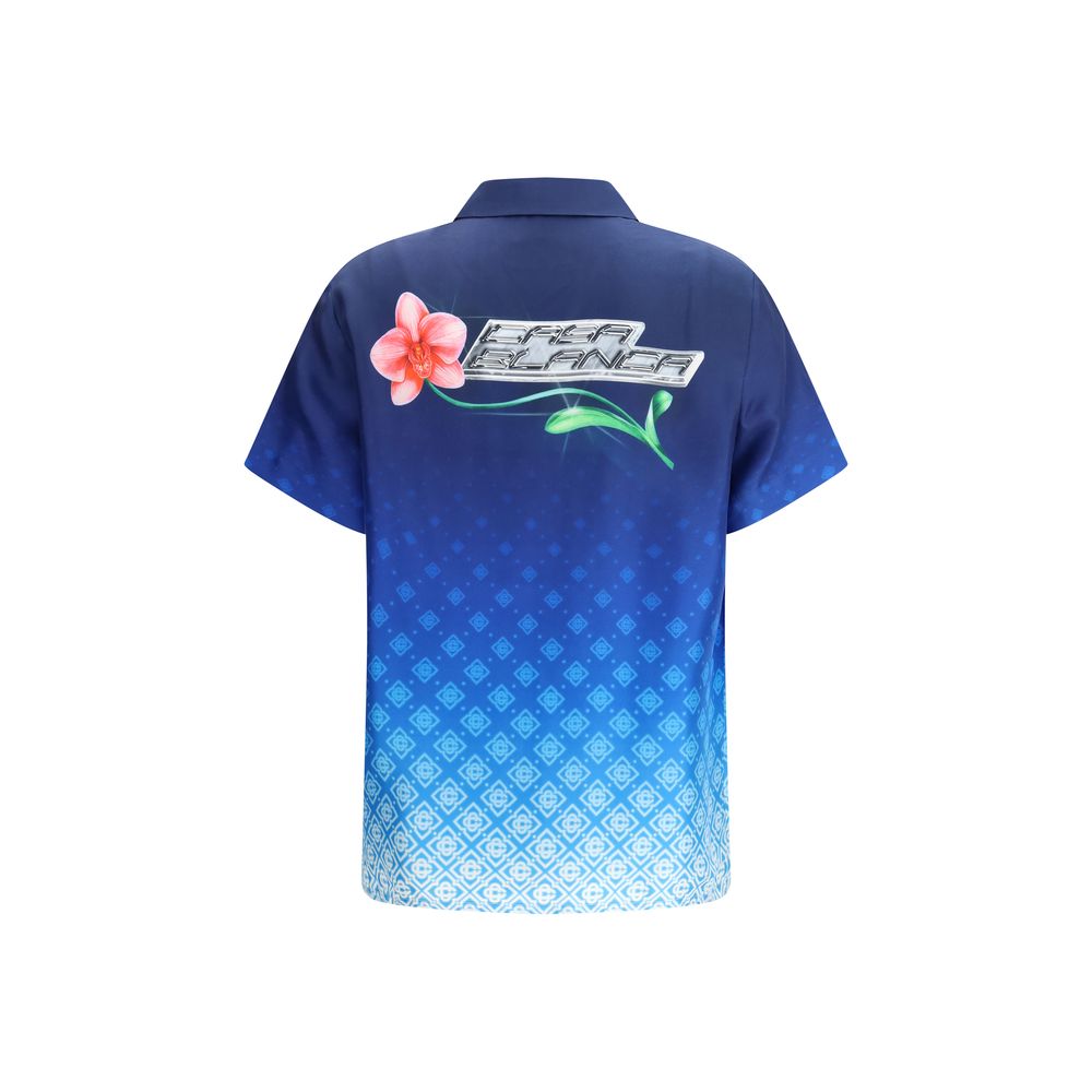 Blue Silk Pattern Shirt Casablanca