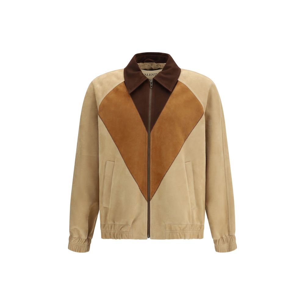 Brown Goatskin Biker Jacket Valentino