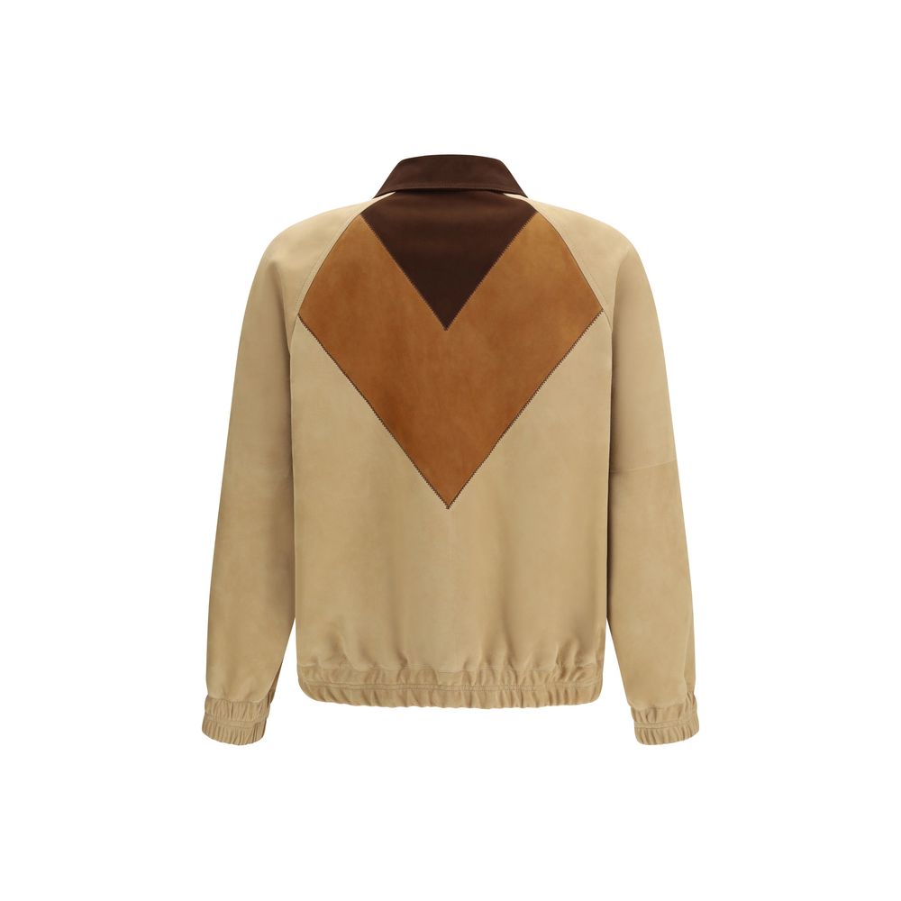 Brown Goatskin Biker Jacket Valentino
