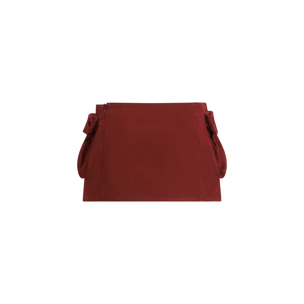 Bordeaux Cotton Mini Skirt Miu Miu