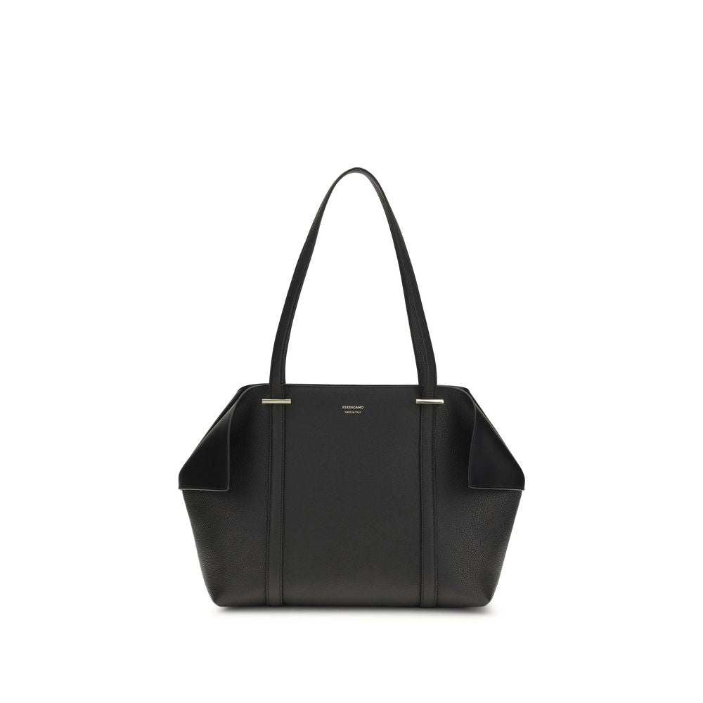 Black Calf Leather Bos Taurus Shoulder Bag Ferragamo