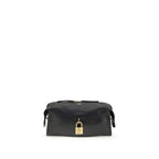 Black Calf Leather Bos Taurus Shoulder Bag Balmain