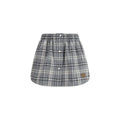 Miu Miu Gray Cotton Mini Skirt Miu Miu