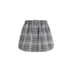 Miu Miu Gray Cotton Mini Skirt Miu Miu