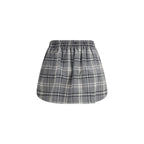 Miu Miu Gray Cotton Mini Skirt Miu Miu