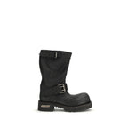 Black Calf Leather Bos Taurus Lace-Up Boots Balenciaga
