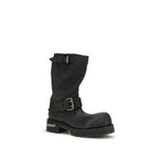 Black Calf Leather Bos Taurus Lace-Up Boots Balenciaga