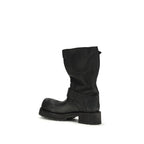 Black Calf Leather Bos Taurus Lace-Up Boots Balenciaga
