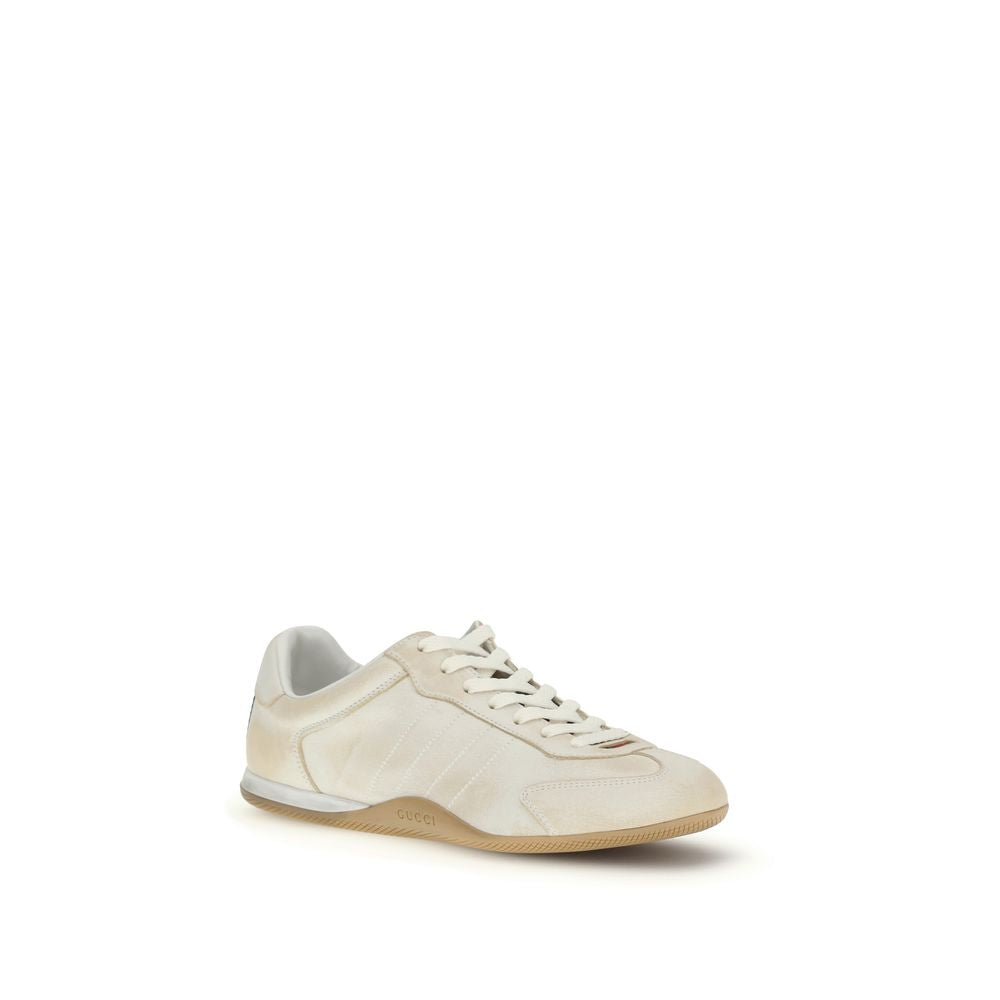 White Calf Leather Bos Taurus Low Top Sneakers Gucci