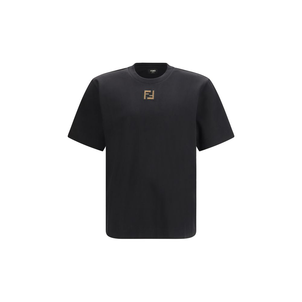 Black Cotton T-Shirt Fendi