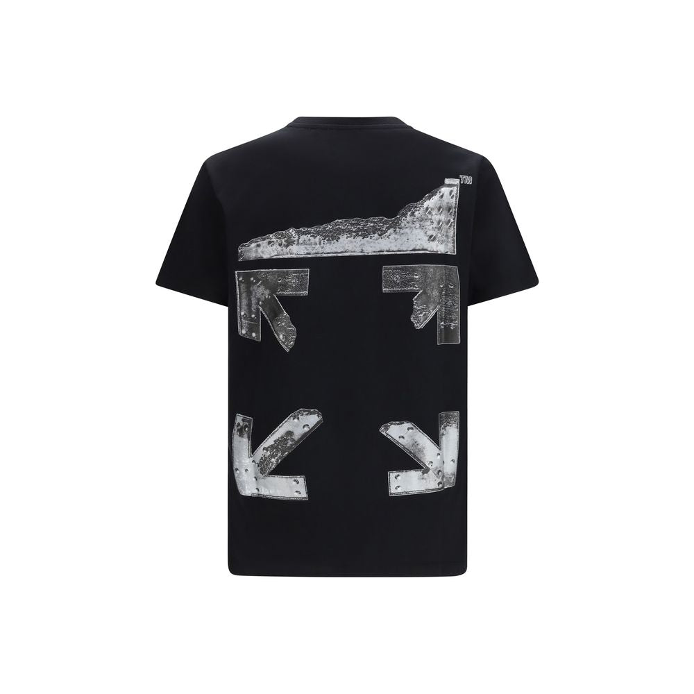 Black Cotton T-Shirt Off-White