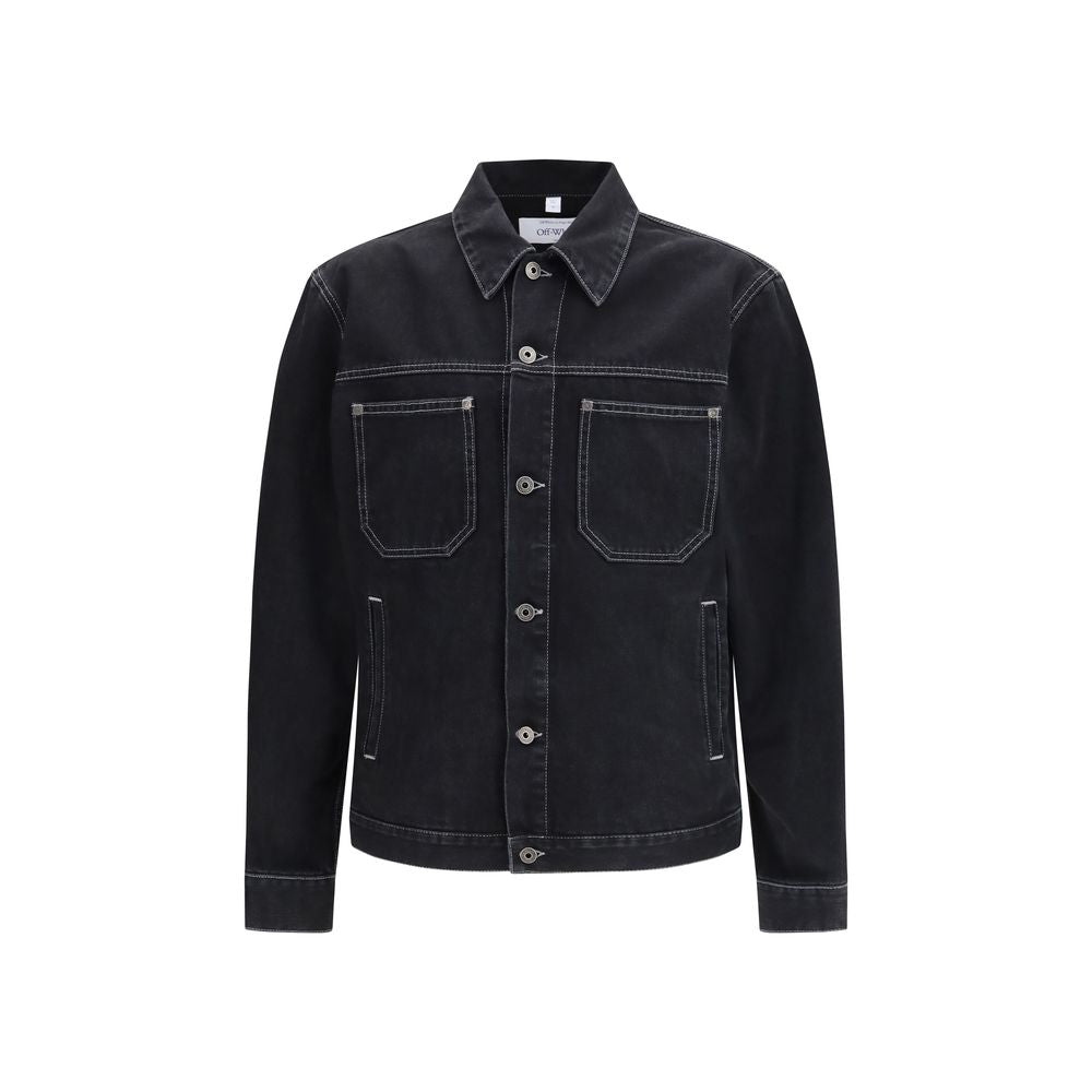 Black Cotton Denim Jacket Off-White