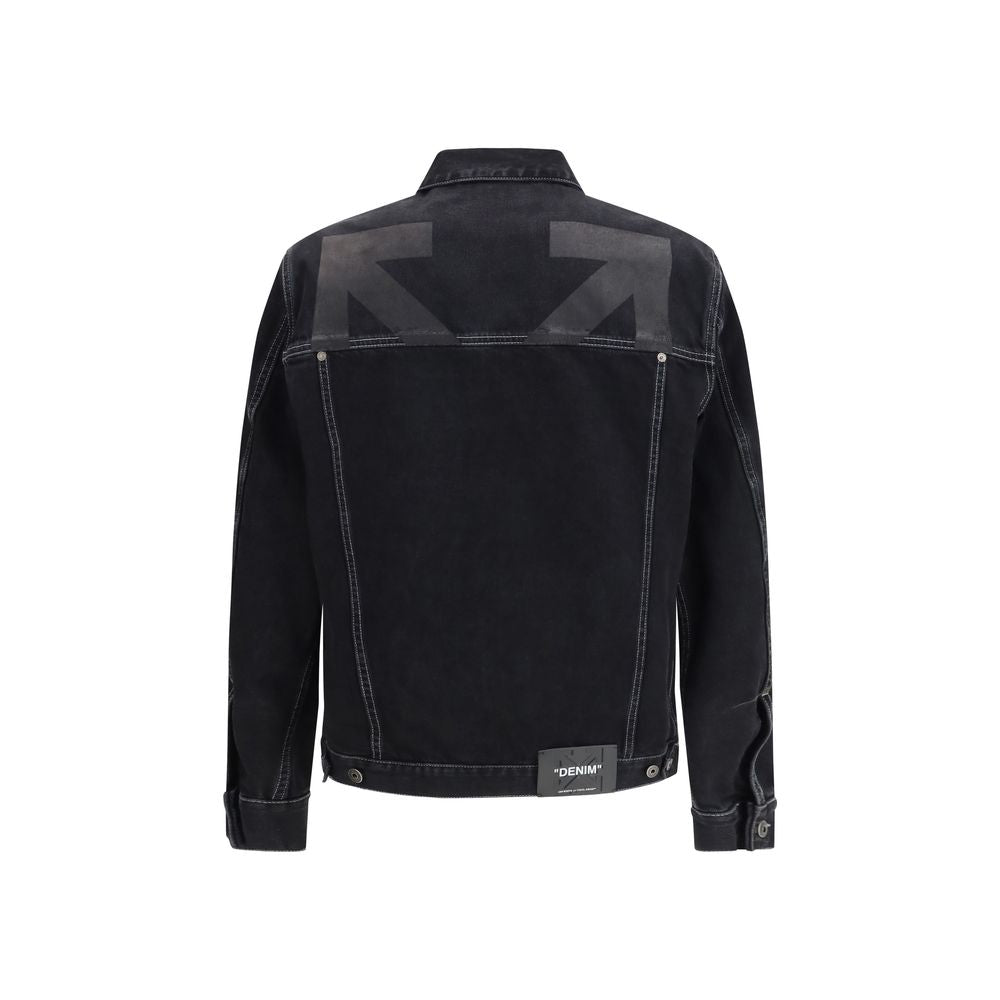 Black Cotton Denim Jacket Off-White