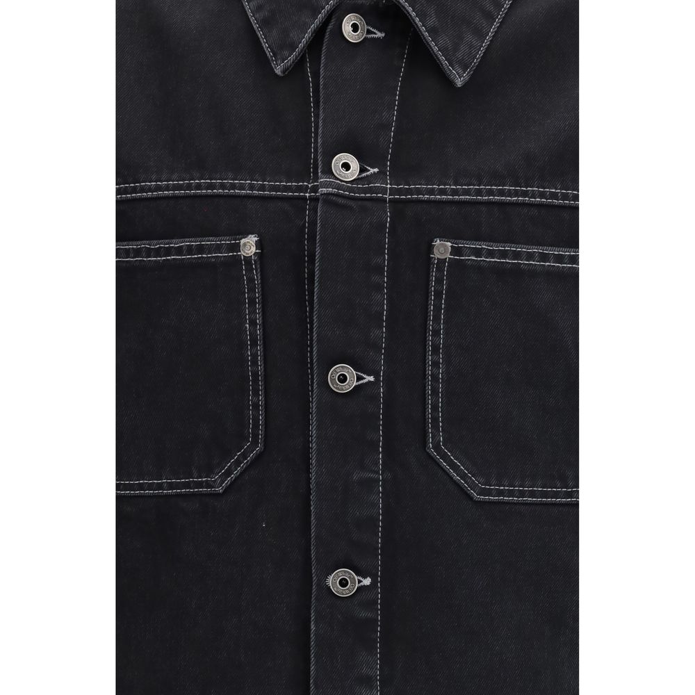 Black Cotton Denim Jacket Off-White
