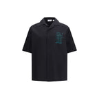 Black Cotton Shortsleeve Shirt Off-White