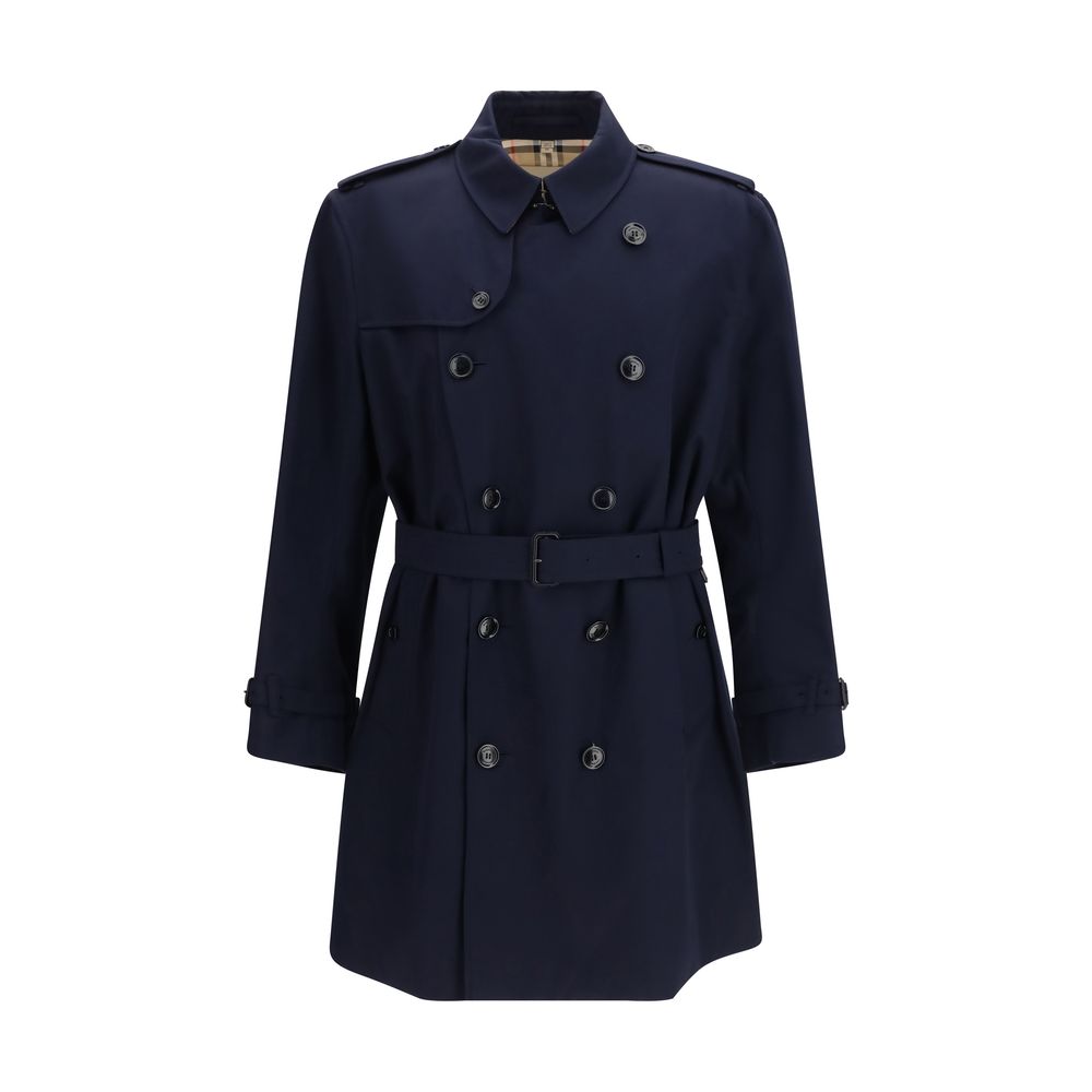 Blue Cotton Trench Coat Burberry