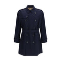 Blue Cotton Trench Coat Burberry