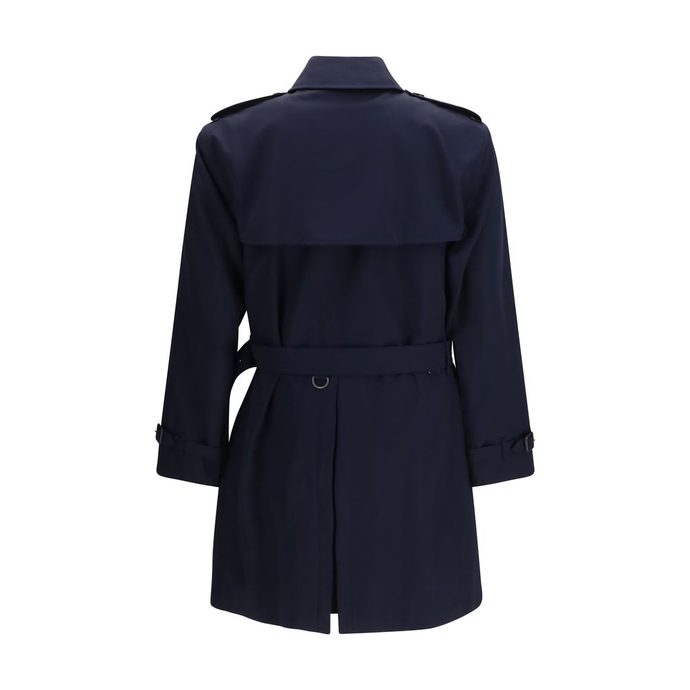 Blue Cotton Trench Coat Burberry