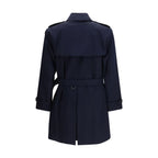 Blue Cotton Trench Coat Burberry