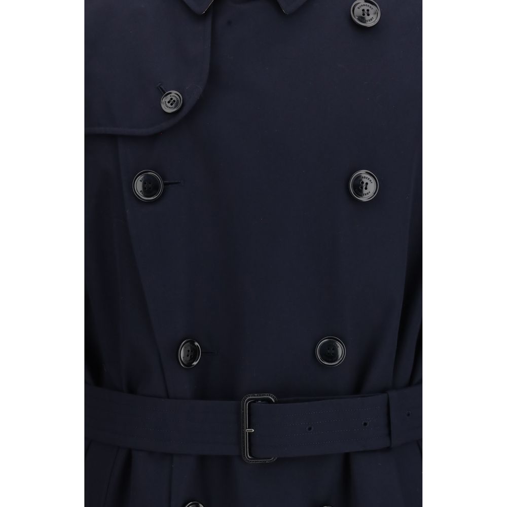 Blue Cotton Trench Coat Burberry
