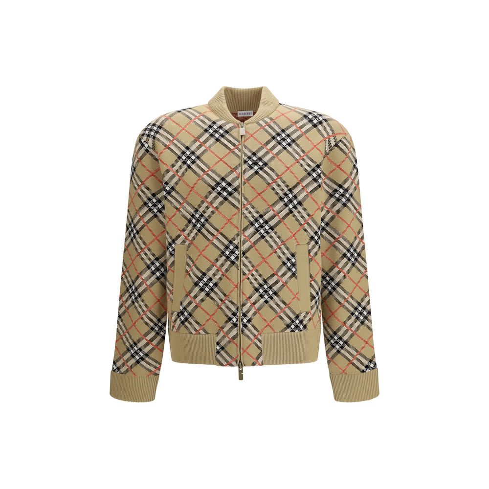 Beige Wool Bomber Burberry