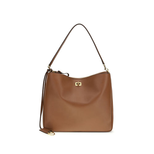 Beige Calf Leather Bos Taurus Shoulder Bag Balenciaga